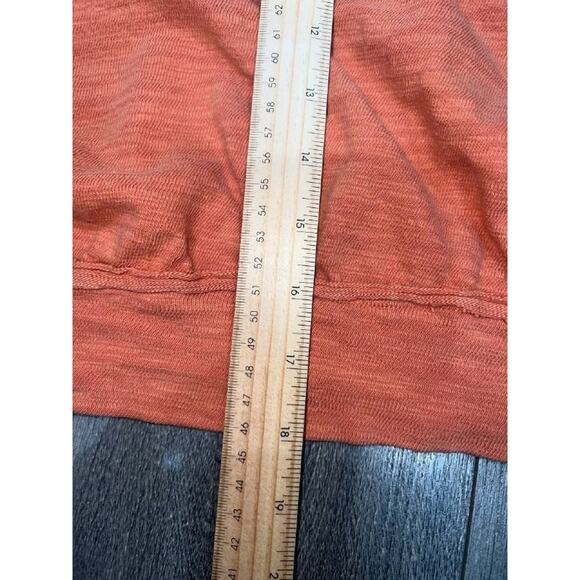 Free People 5 star tee Y2K patches preppy crew sweater brick Orange XS A004908 - Picture 10 of 11